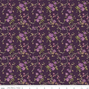 Anne of Green Gables- Wine Floral: Sold by the 1/2 Yard