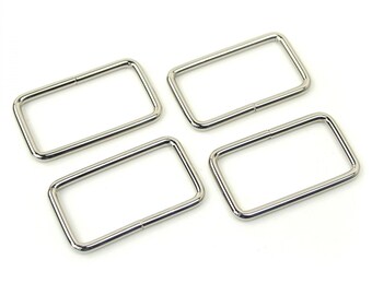 Rectangle Rings- 2" Nickel: 4Pcs