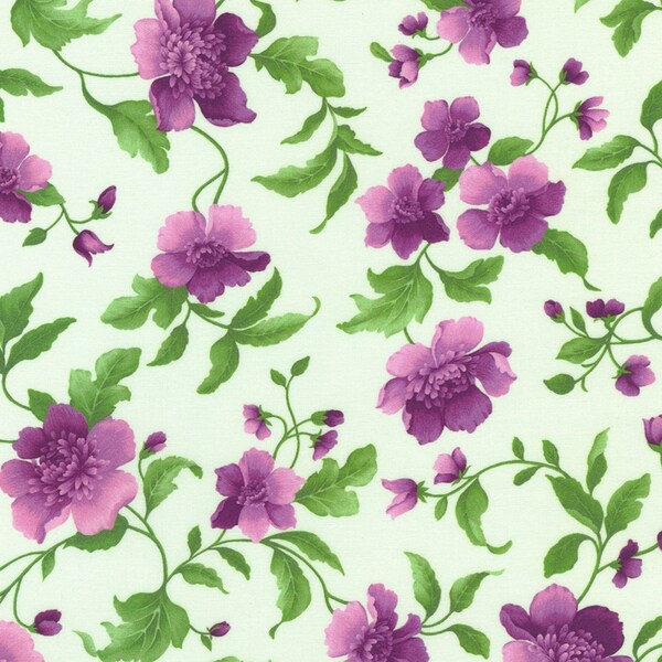 Camille- Natural Floral: Sold by the 1/2 yard.