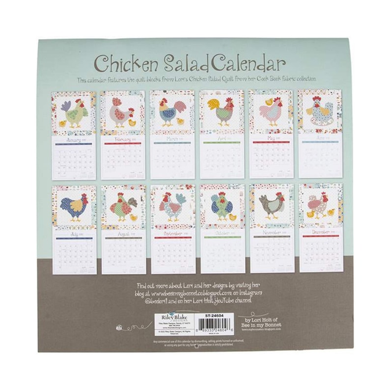 2022 Chicken Salad Calendar Lori Holt Etsy Australia