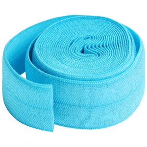 Fold-over Elastic 3/4in Parrot Blue - PER QUARTER METRE Fold-over Elastic 3/4in Parrot Blue - PER QUARTER METRE