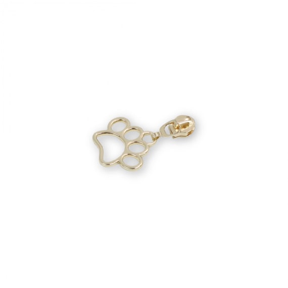 Four #5 Paw Print Zipper Pulls Rose Gold Four #5 Paw Print Zipper Pulls Rose Gold