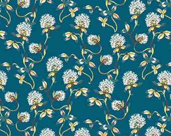 Forage- Clover- Teal- Figo Fabrics * Shipping Overages will be REFUNDED*