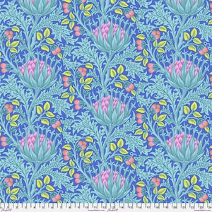 Kaffe x Morris & Co- Blue Artichoke: Sold by the 1/2 yard