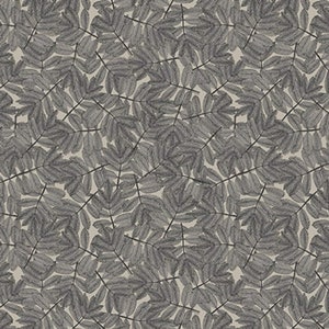 Nature's Whisper- Gray Allover Leaf: Sold by the 1/2 yard