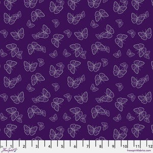 Cama de jardín - Mariposa morada: se vende por 1/2 yarda.