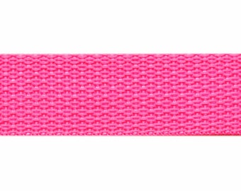 PolyPro 1" Webbing- Hot Pink: Sold By the Yard- Cut Continuously
