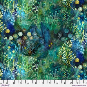 L'Heure Bleue- Moss Green Reve: 1/2ヤード単位で販売
