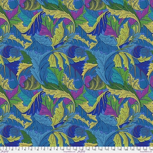 Kaffe x Morris & Co- Cobalt Acanthus: Sold by the 1/2 yard