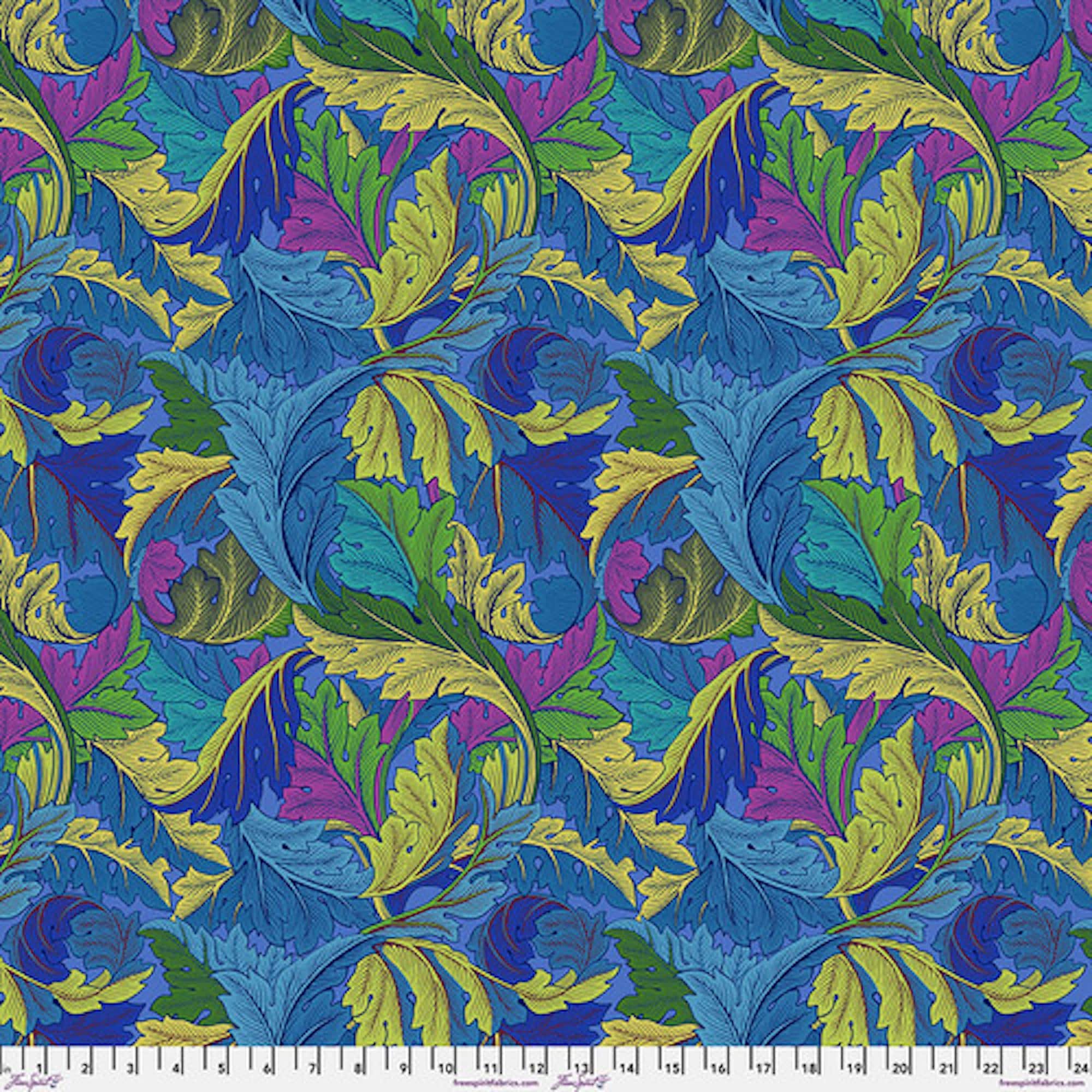 Kaffe x Morris & Co- Cobalt Acanthus: se vende por 1/2 yarda