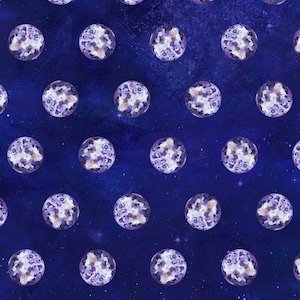 Full Moon- Navy Moon: Sold By The 1/2 Yard- Cut Continuously