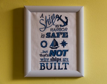 A Ship in Harbor - Cross-Stitch Pattern PDF download