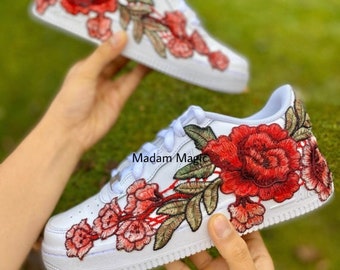 Embroidered Custom Air Force 1 Low Rose AF1 Customized Made to Order Woman Man Sneakers Handmade Shoes