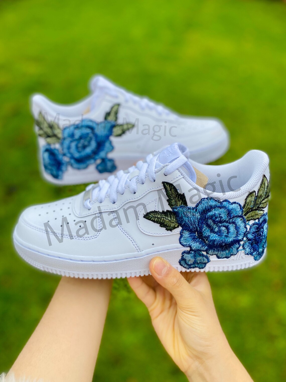 air force 1 blue flower