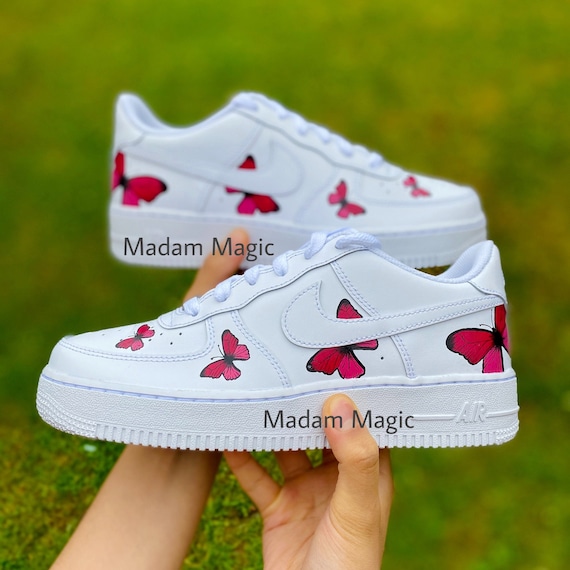 pink butterfly air force 1