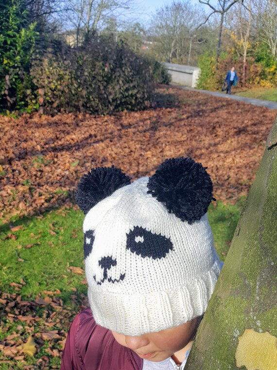 panda knit hat