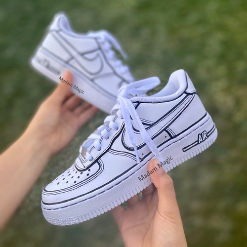 Handgeschilderde Custom Nike Air Force 1 Low Cartoon 2D Effect | Etsy