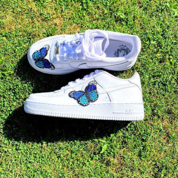 air force 1 with blue butterflies