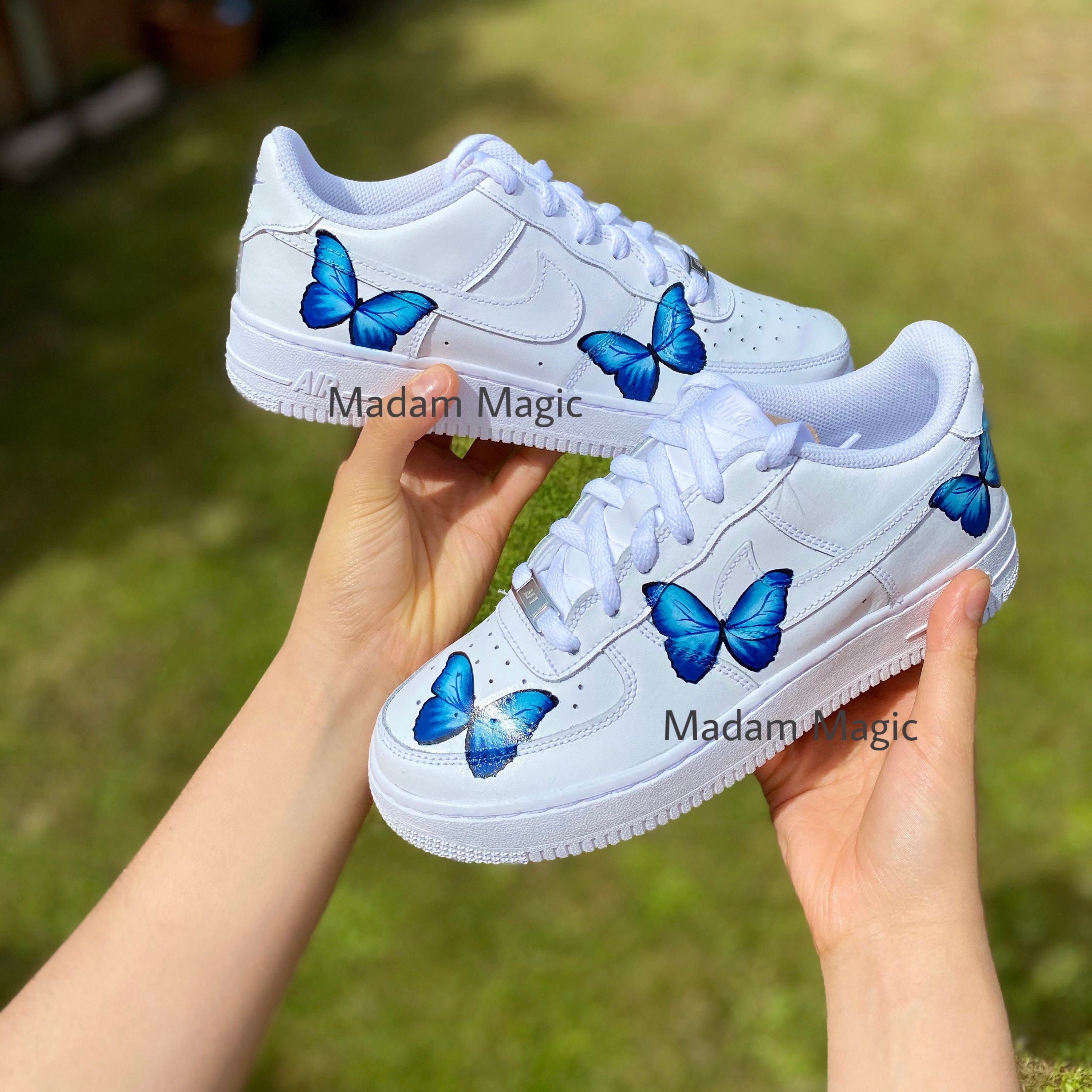 painted air force ones butterfly