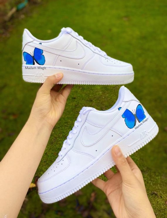 white air force with butterflies