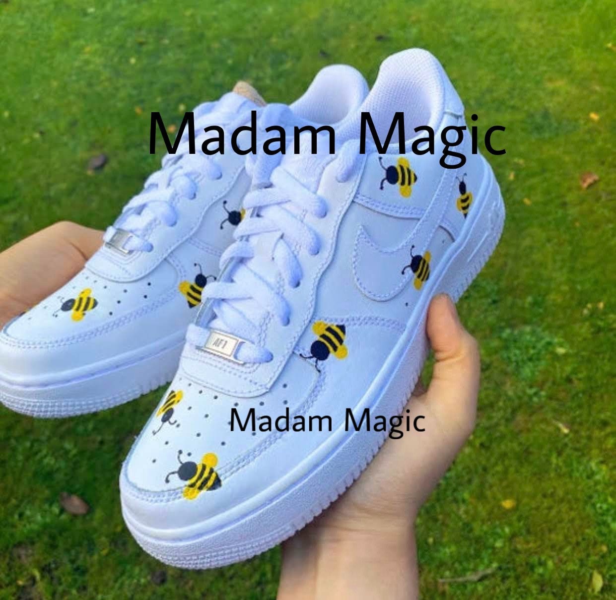 Hand Painted Custom Nike Air Force 1 Low Bee Bumblebee AF1 | Etsy