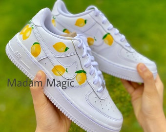 Hand Painted Custom Air Force 1 Low Lemon AF1 Customized Made to Order Woman Man Sneakers Scarpe fatte a mano