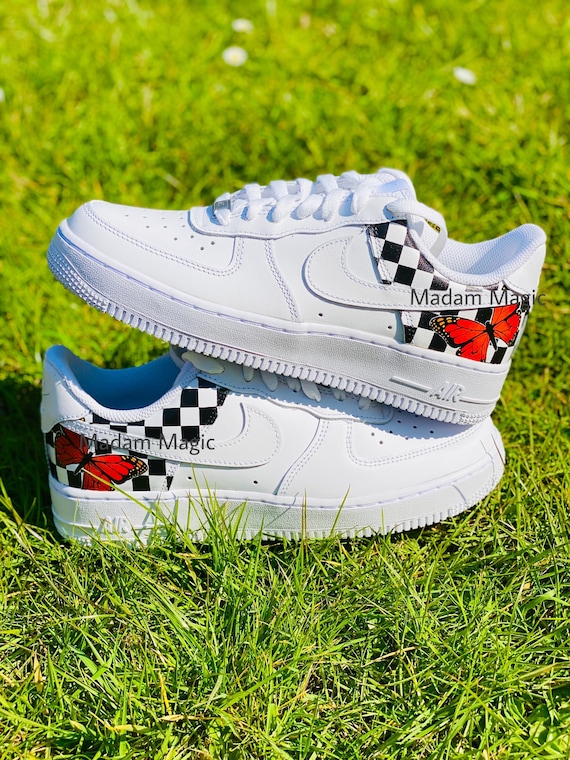 drip creations Nike Air Force 1 Multi Color Monarch Butterfly Custom  Sneaker 6 Y