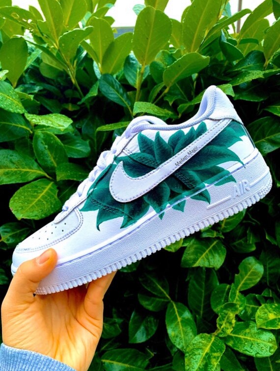 green custom air force 1