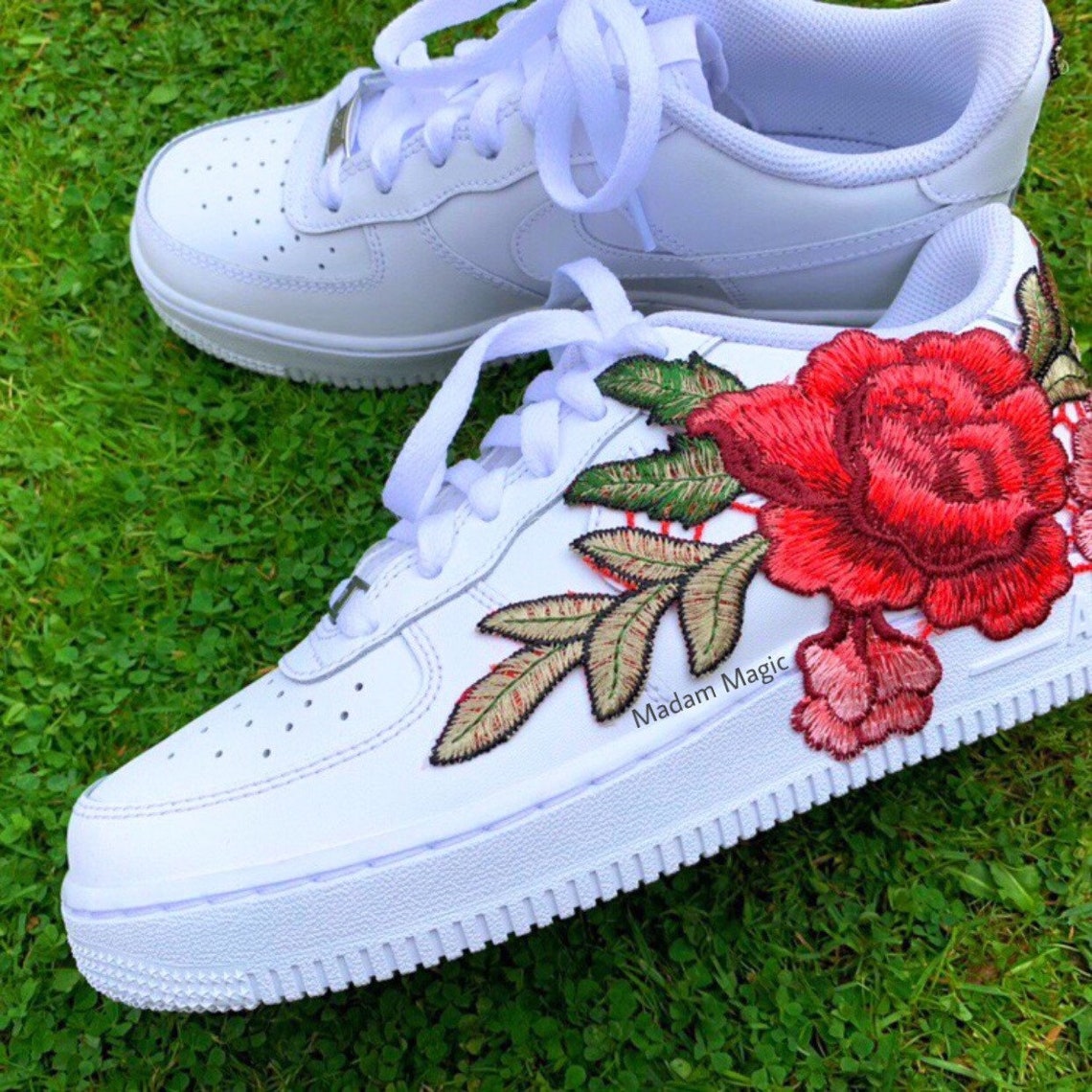 air force ones with roses on them