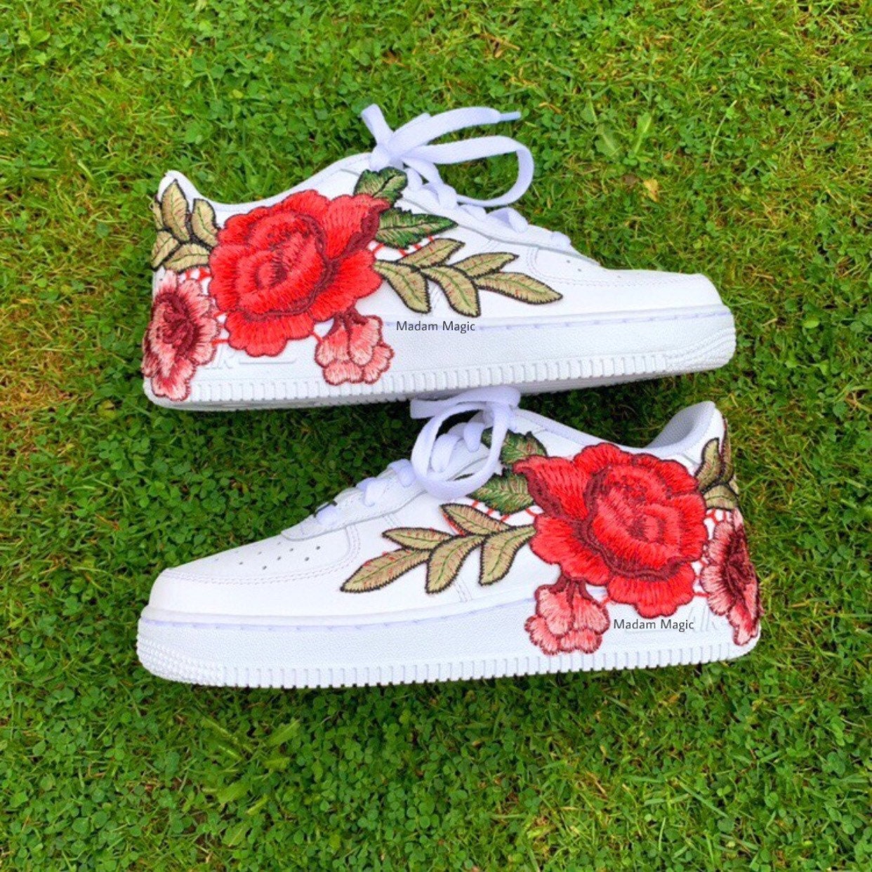 Geborduurde aangepaste Nike Air Force 1 Low Rose AF1 aangepast | Etsy