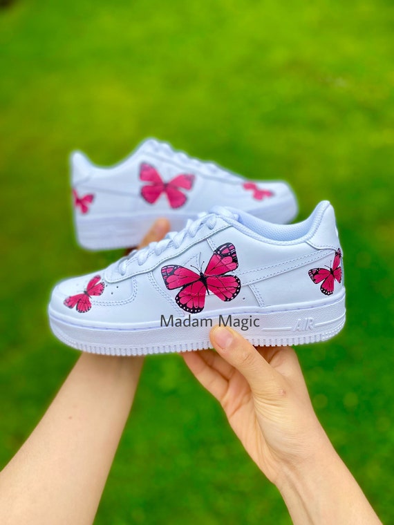 Hand Painted Custom Air Force 1 Low Pink Butterfly AF1 Customized Made to  Order Woman Man Sneakers Handmade Shoes - Etsy
