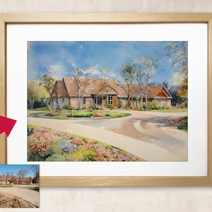 Aangepaste landschapskunst, landschapsschilderkunst van foto, aangepaste aquarellandschap, landschapsschilderkunst in opdracht, aangepaste aquarel digitaal