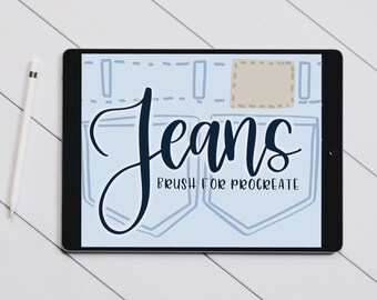 Jeans Calligraphy Procreate Brush | Instant Download | Procreate Brush | Calligraphy Brush