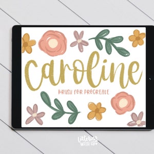 Caroline Procreate Schriftzug Pinsel für moderne Kalligrafie | SOFORTIGER DOWNLOAD