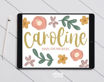 Caroline Procreate Lettering Brush for Modern Calligraphy | INSTANT DOWNLOAD