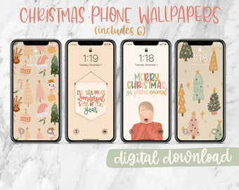 Christmas Phone Wallpapers (Set of 6)
