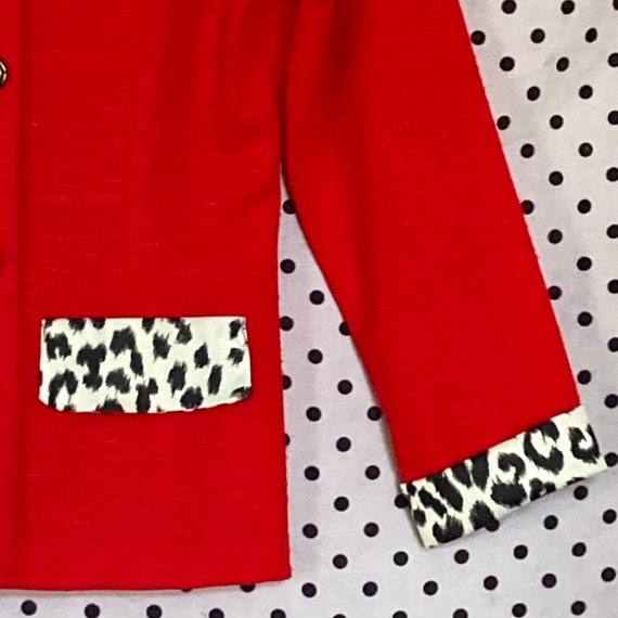 Glamorous Red Vintage 1980s Linen Blend Suit Jack… - image 5
