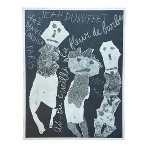 Original Lithograph Poster for Jean DuBuffet Chez Daniel Cordier Exhibition May 1960 Paris
