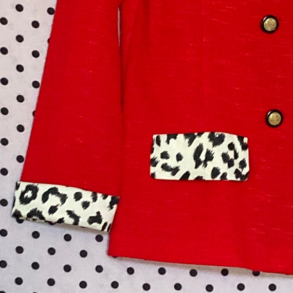 Glamorous Red Vintage 1980s Linen Blend Suit Jack… - image 4