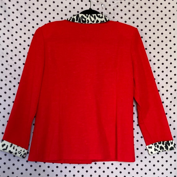 Glamorous Red Vintage 1980s Linen Blend Suit Jack… - image 6