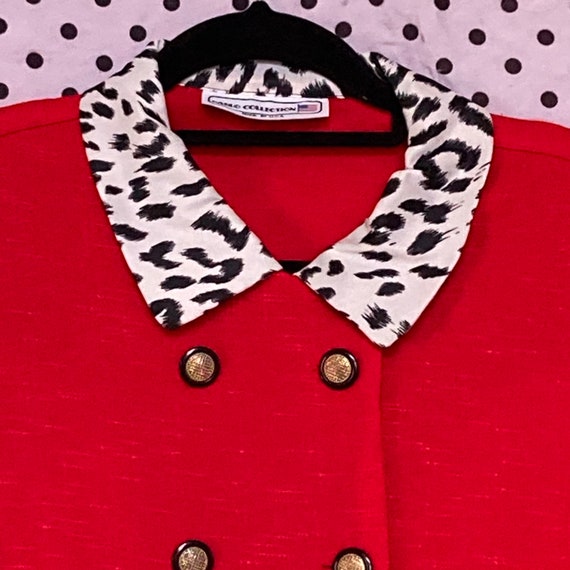 Glamorous Red Vintage 1980s Linen Blend Suit Jack… - image 2