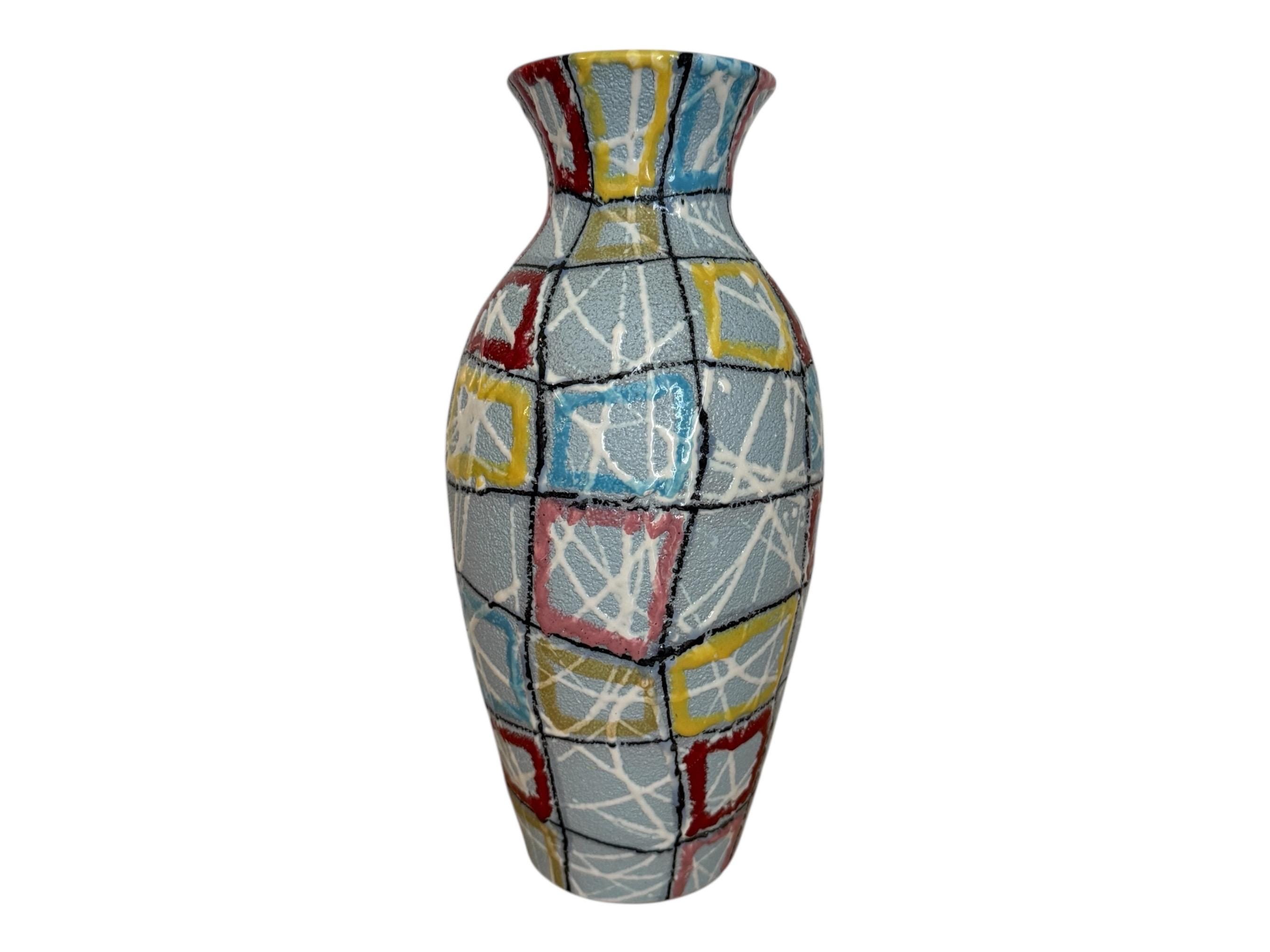 イタリア陶器　FRATELLI FANCIULLACCI　ミッドセンチュリー Fratelli Fanciullacci の花瓶、家と木の装飾、1960 年代の