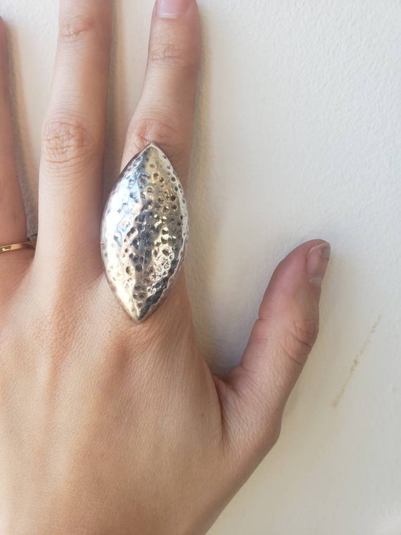 Vintage Mexican Sterling Silver Dimpled Statement