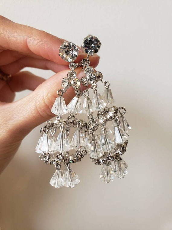1950's Designer Carnegie Chandelier Crystal Clip O