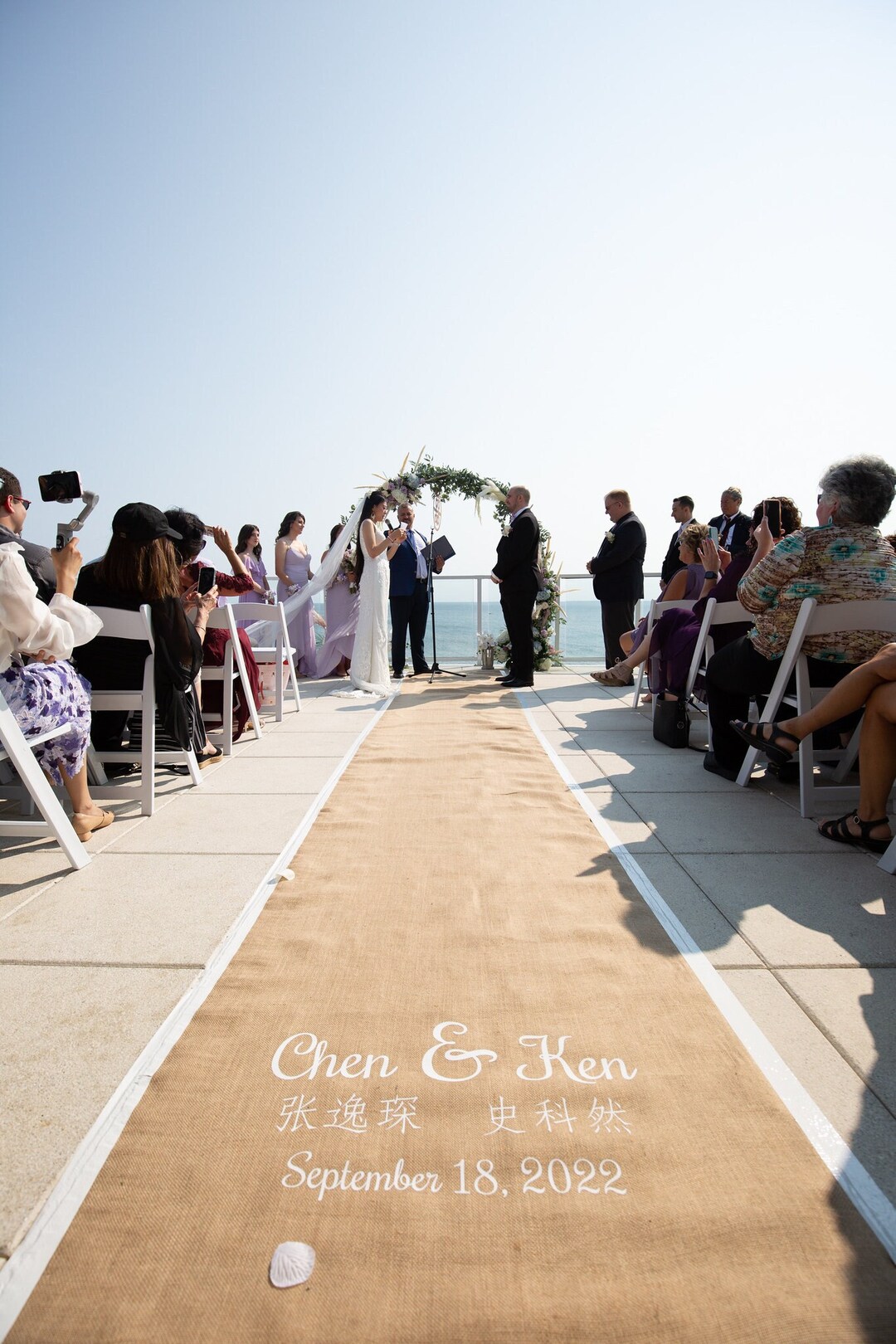 10ft80 Feet Custom Burlap Wedding Aisle Runner With Initials Etsy