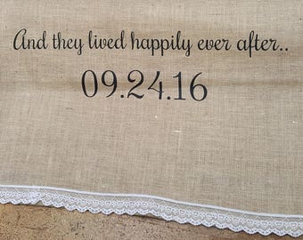 Happily Ever After Burlap Wedding Aisle Runner