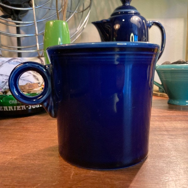 Fiestaware Coffee Mug in Cobalt  Blue featuring a classic Art Deco Design