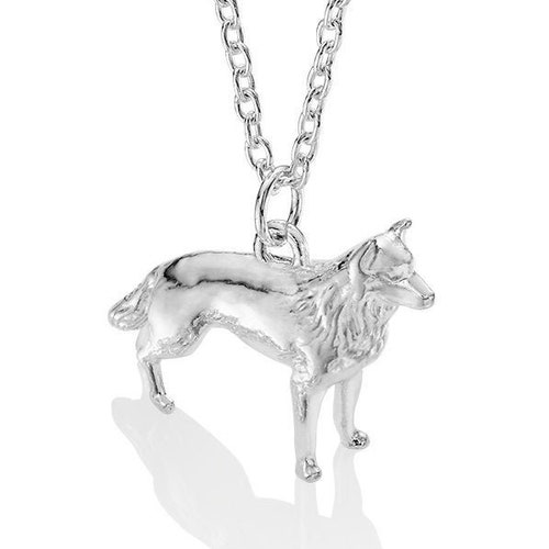 Sterling Silver Open Heart German Shepherd Necklace - Etsy