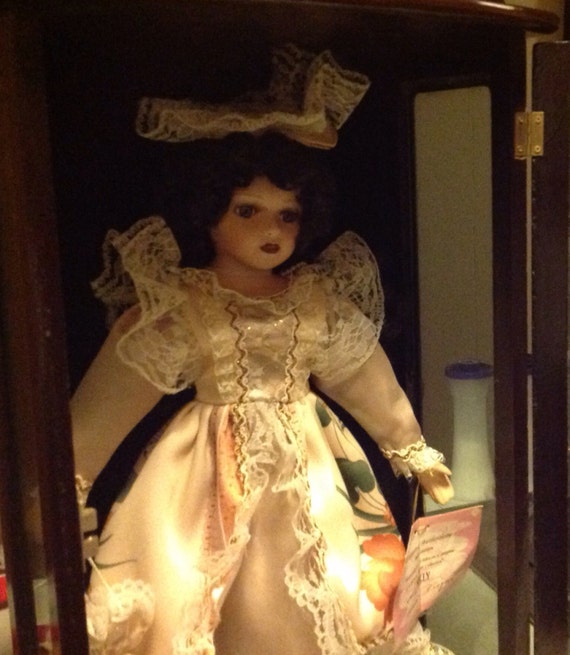 The Rose Collection Nelly Porcelain Doll Limited Edition W certificate of Authenticity in Glass Wooden Display Case Etsy Hong Kong