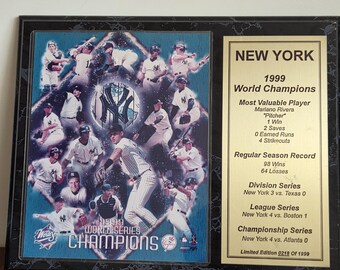 New York Yankees 1999 World Series Champions Limited Edition Wooden Wall Plaque